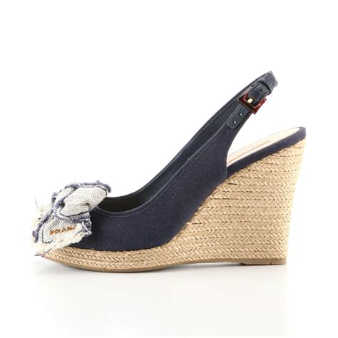 prada linea rossa peep toe espadrille wedge|Prada Wedge sandals for Women .